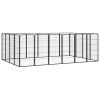 20-Panel Dog Playpen Black 19.7"x39.4" Powder-coated Steel