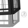 16-Panel Dog Playpen Black 39.4"x19.7" Powder-coated Steel