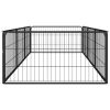 8-Panel Dog Playpen Black 39.4"x19.7" Powder-coated Steel