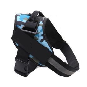 Dog Harness No Pull Reflective Breathable Adjustable Pet (Option: Camouflage blue-L)