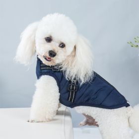 Pet Clothes Waterproof And Warm (Option: Dark Blue Chest Back Vest-S)