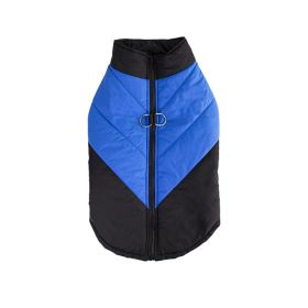 Cross-border Hot Sale Pet Clothing Thickened Warm Dog Cotton Vest Autumn And Winter Pet Dog Clothes In Stock Wholesale (Option: Black Blue-S)