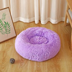 Pet Kennel Plush Long Wool (Option: Purple-40cm300k)