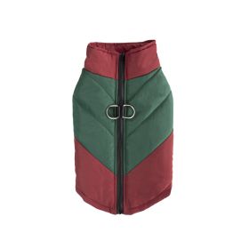 Cross-border Hot Sale Pet Clothing Thickened Warm Dog Cotton Vest Autumn And Winter Pet Dog Clothes In Stock Wholesale (Option: Dark Red Green-M)