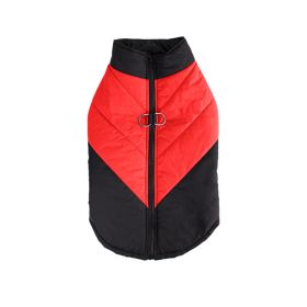 Cross-border Hot Sale Pet Clothing Thickened Warm Dog Cotton Vest Autumn And Winter Pet Dog Clothes In Stock Wholesale (Option: Black Red-S)