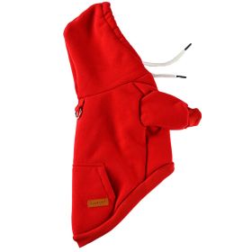 Pet Dog Fashion Simple Hooded Sweater (Option: Red-S)