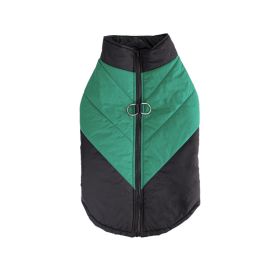 Cross-border Hot Sale Pet Clothing Thickened Warm Dog Cotton Vest Autumn And Winter Pet Dog Clothes In Stock Wholesale (Option: Black Green-S)