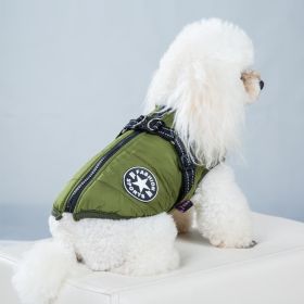 Pet Clothes Waterproof And Warm (Option: Army Green Chest Back Vest-S)