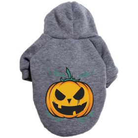 Halloween Pumpkin Dog Pattern Sweater Clothes (Option: Pumpkin Gray-L)