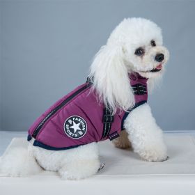 Pet Clothes Waterproof And Warm (Option: Purple Chest Back Vest-L)